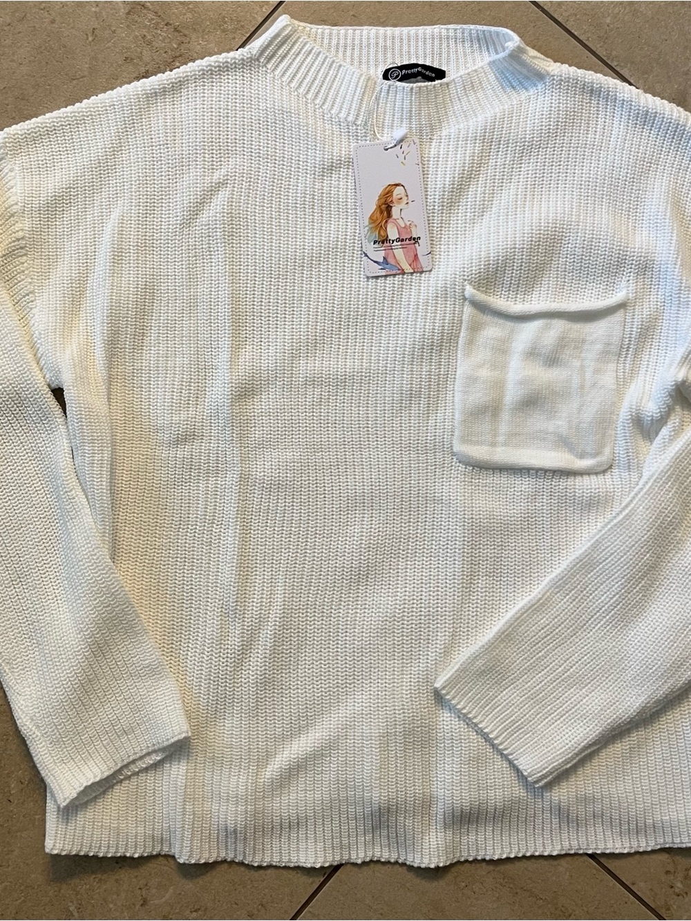 2-Piece Ribbed Knit Lounge Set in White - Picture 3 of 9